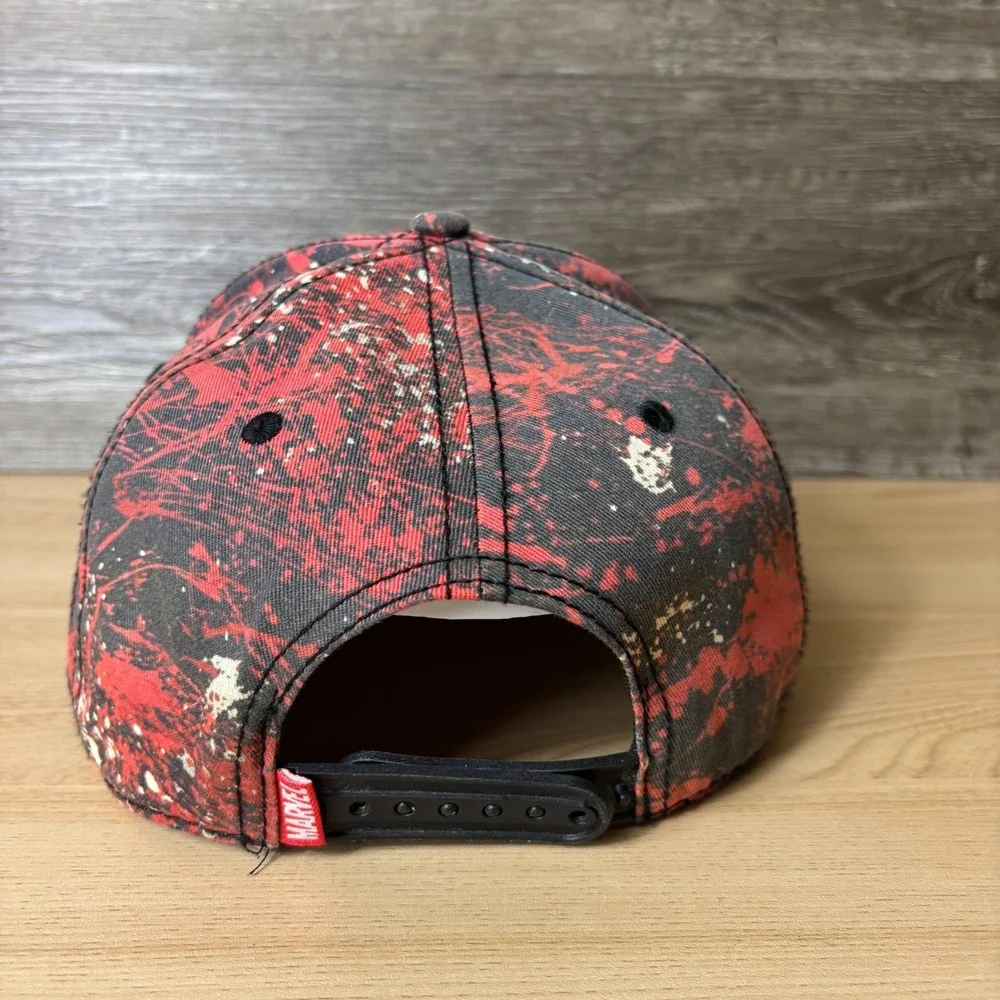 Deadpool Hat Cap Snap Back Black Red Marvel Adjustable Men